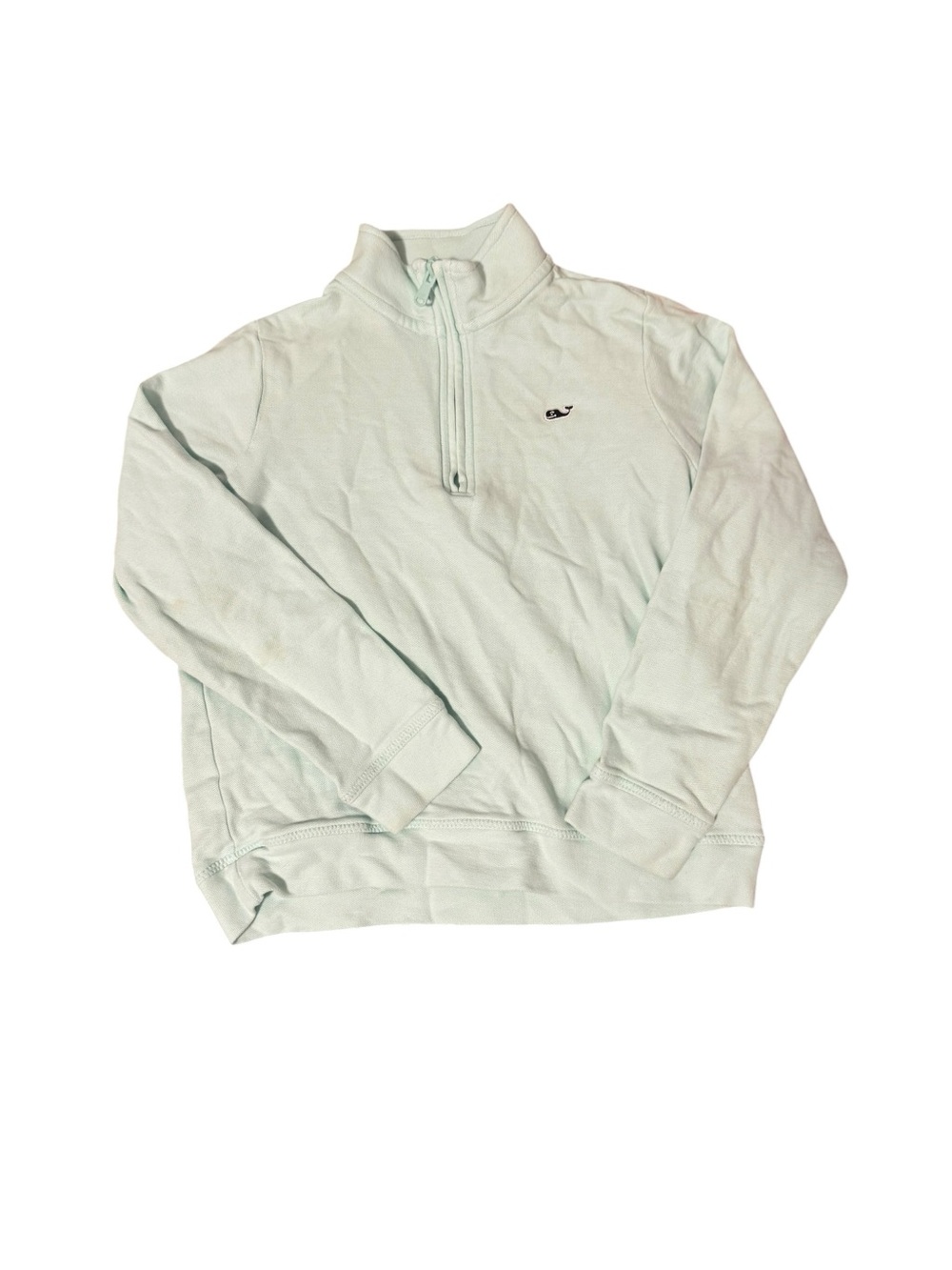 Vineyard Vines Boys Light Mint Quarter-Zip Pullover Sweater